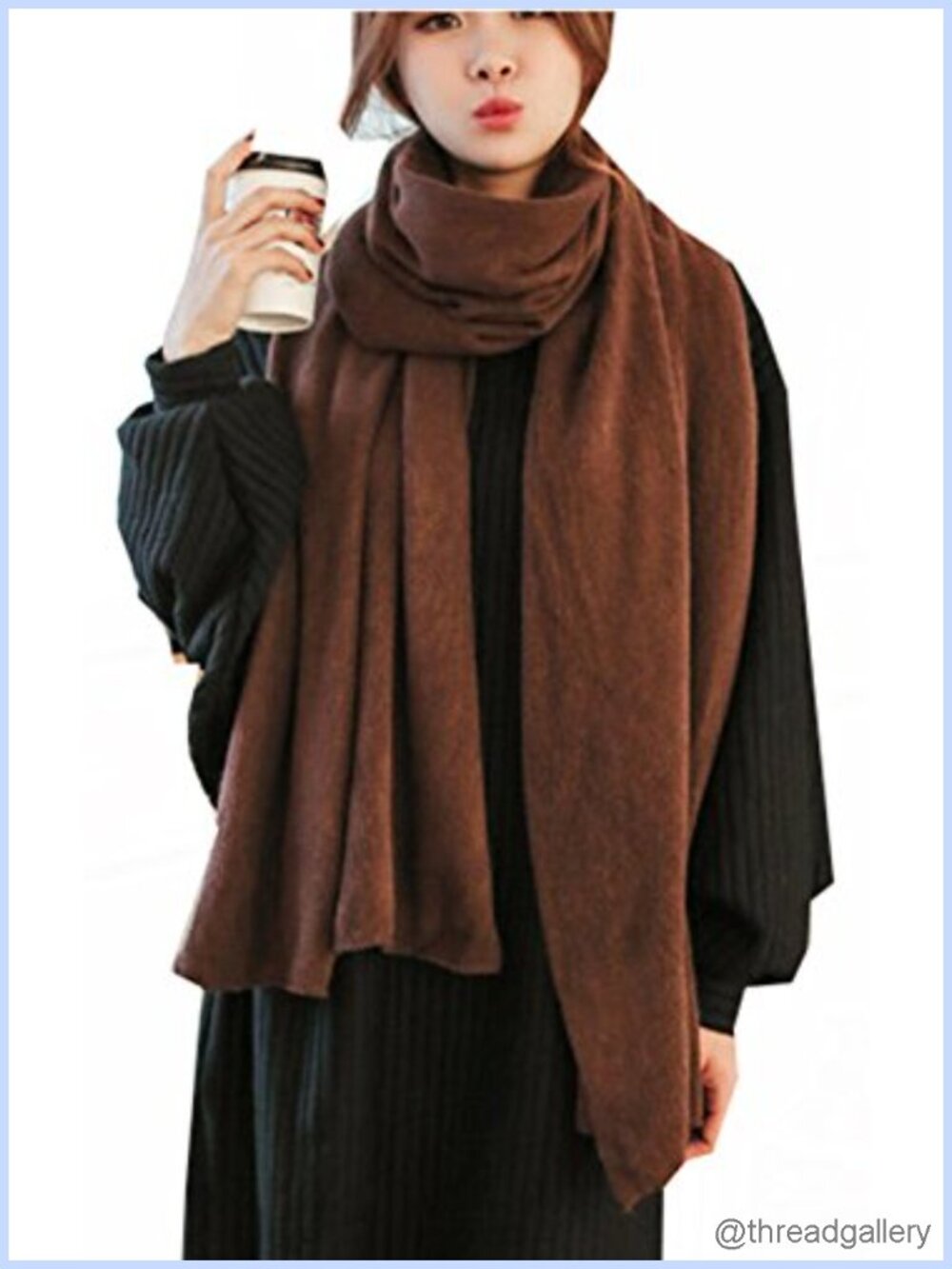 Womens Faux Wool Infinity Scarf Warm Winter Blanket Wrap Oversized